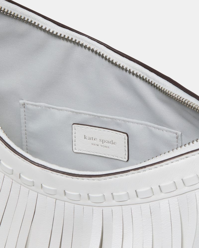 KateSpade Duo Fringe Crossbody Bag True White