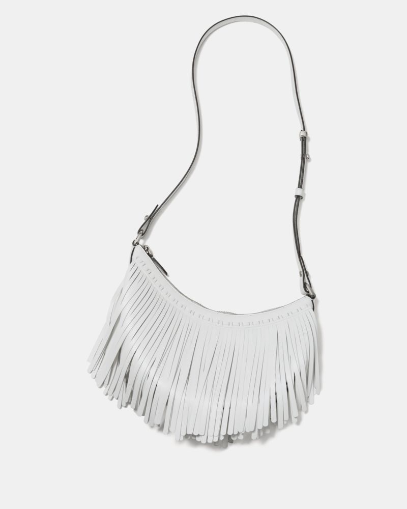 KateSpade Duo Fringe Crossbody Bag True White