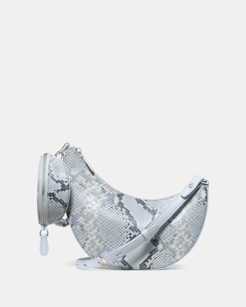 KateSpade Duo Snake Embossed Crossbody Bag Pale Sapphirine