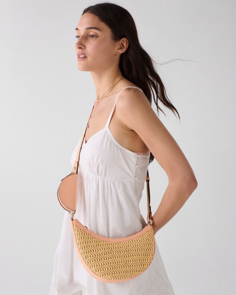 KateSpade Duo Straw Crossbody Bag Light Cantaloupe Multi