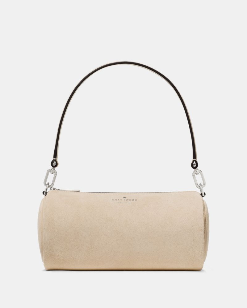 KateSpade Roulette Suede Crossbody Bag Light Sand