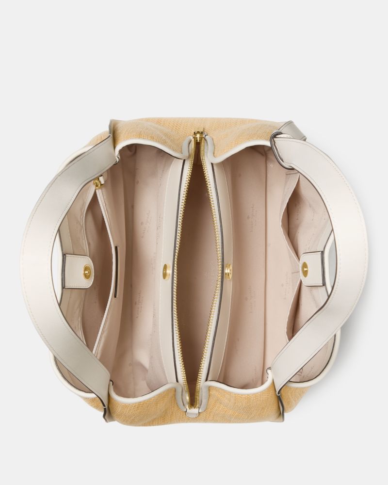 KateSpade Knott Straw Large Carryall Bag Natural