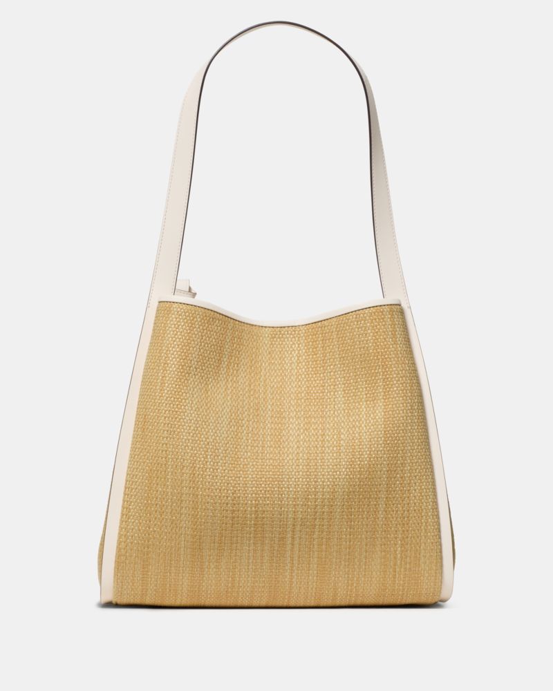 KateSpade Knott Straw Large Carryall Bag Natural