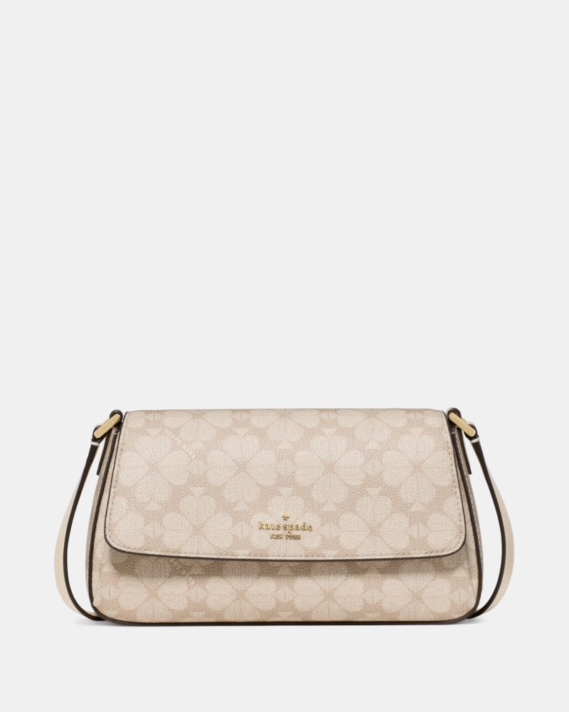KateSpade Sutton Spade Flower Mini Crossbody Bag Dark Beige Moon Dust