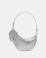 KateSpade Duo Crinkle Metallic Mini Shoulder Silver