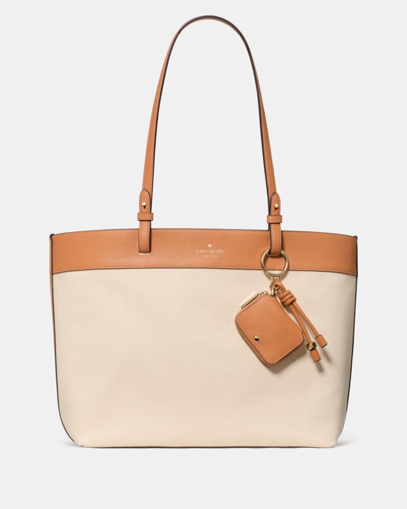 KateSpade Tessa Tote Bag With Charm Light Saddle Multi