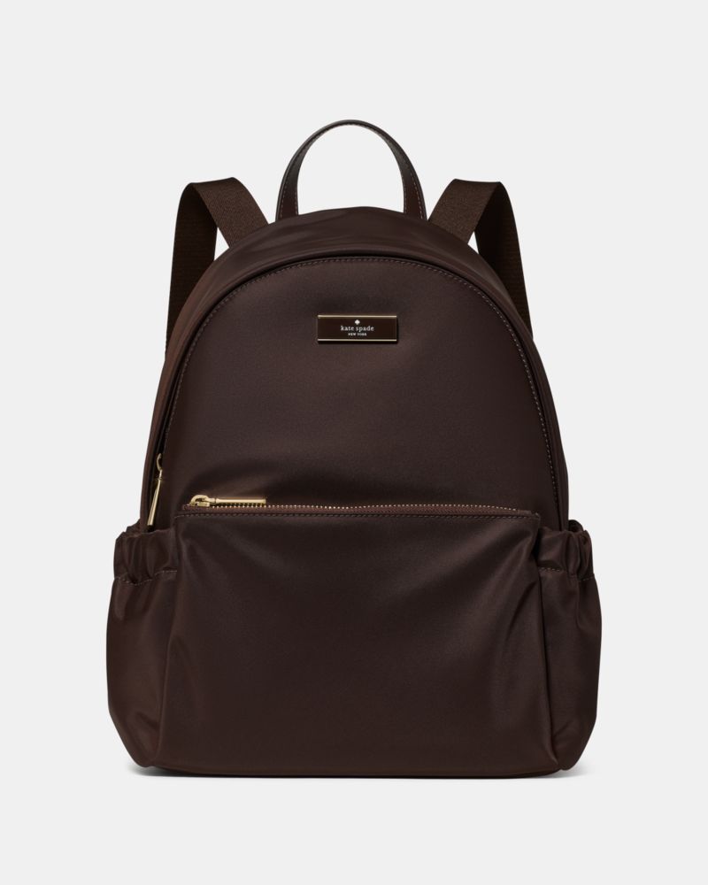 KateSpade Carter Nylon Dome Backpack Hot Fudge