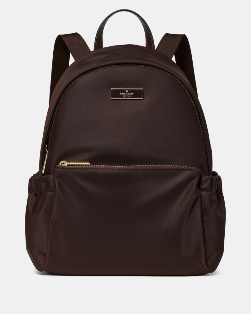 KateSpade Carter Nylon Large Dome Backpack Hot Fudge