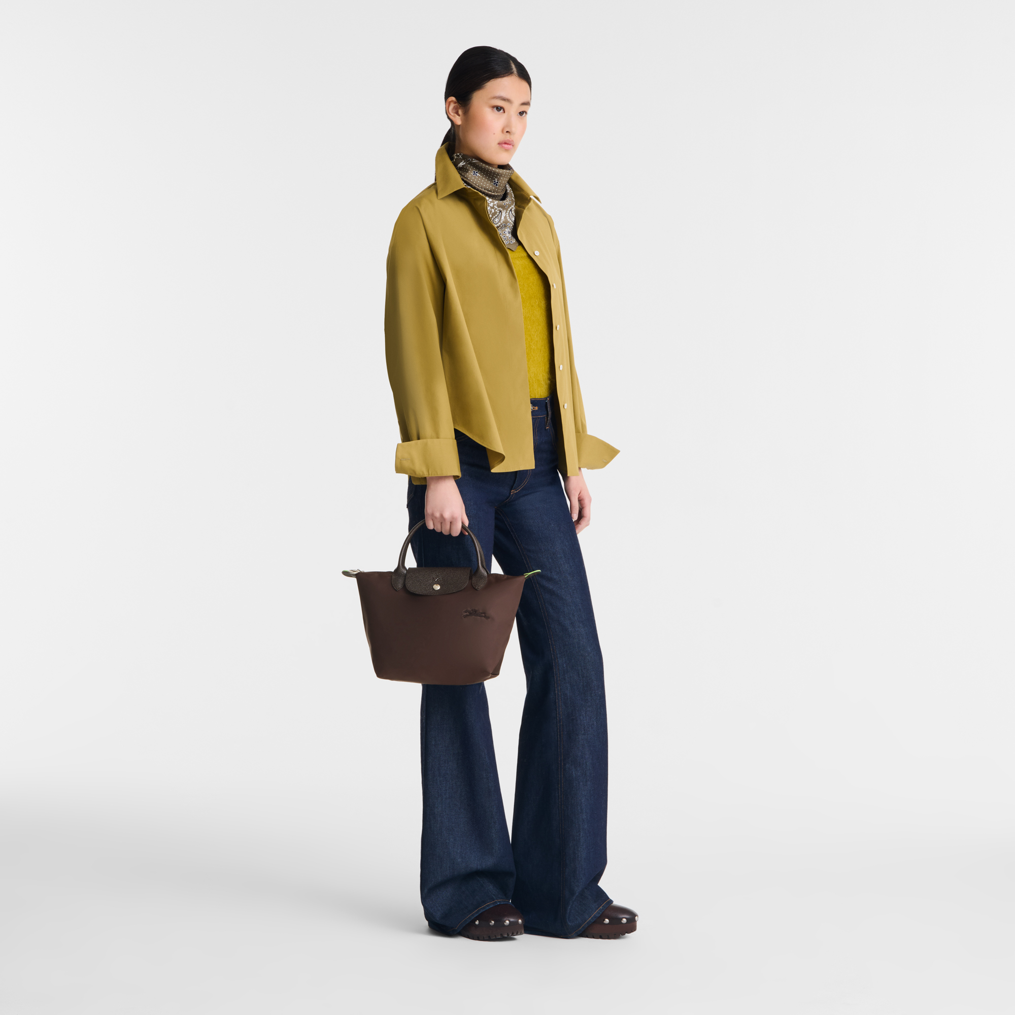 Longchamp Le Pliage Green S Handbag Mocha
