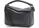 Loewe Puzzle Bag In Satin Calfskin Black