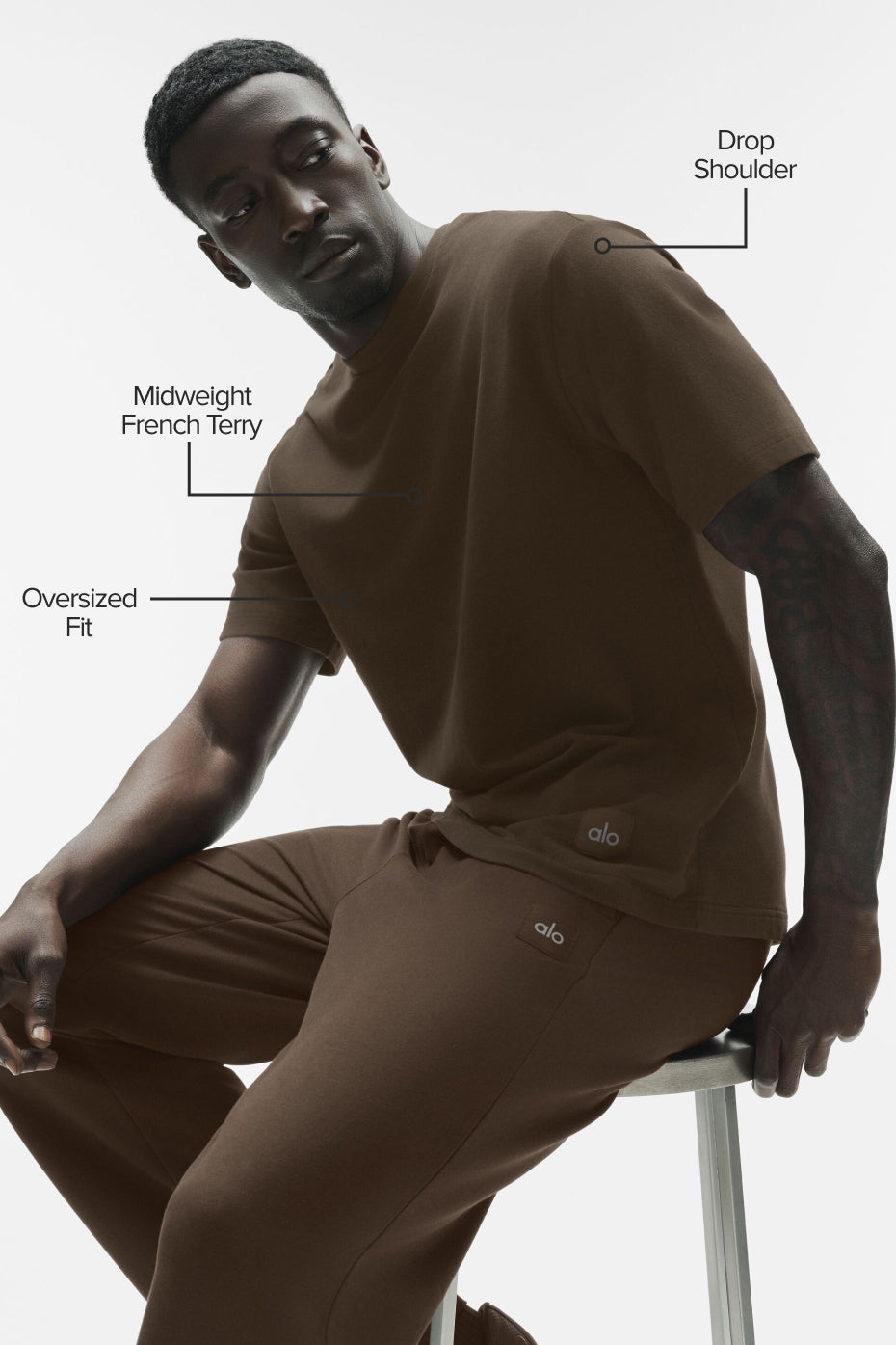 Alo Yoga Double Take Short Sleeve - Espresso