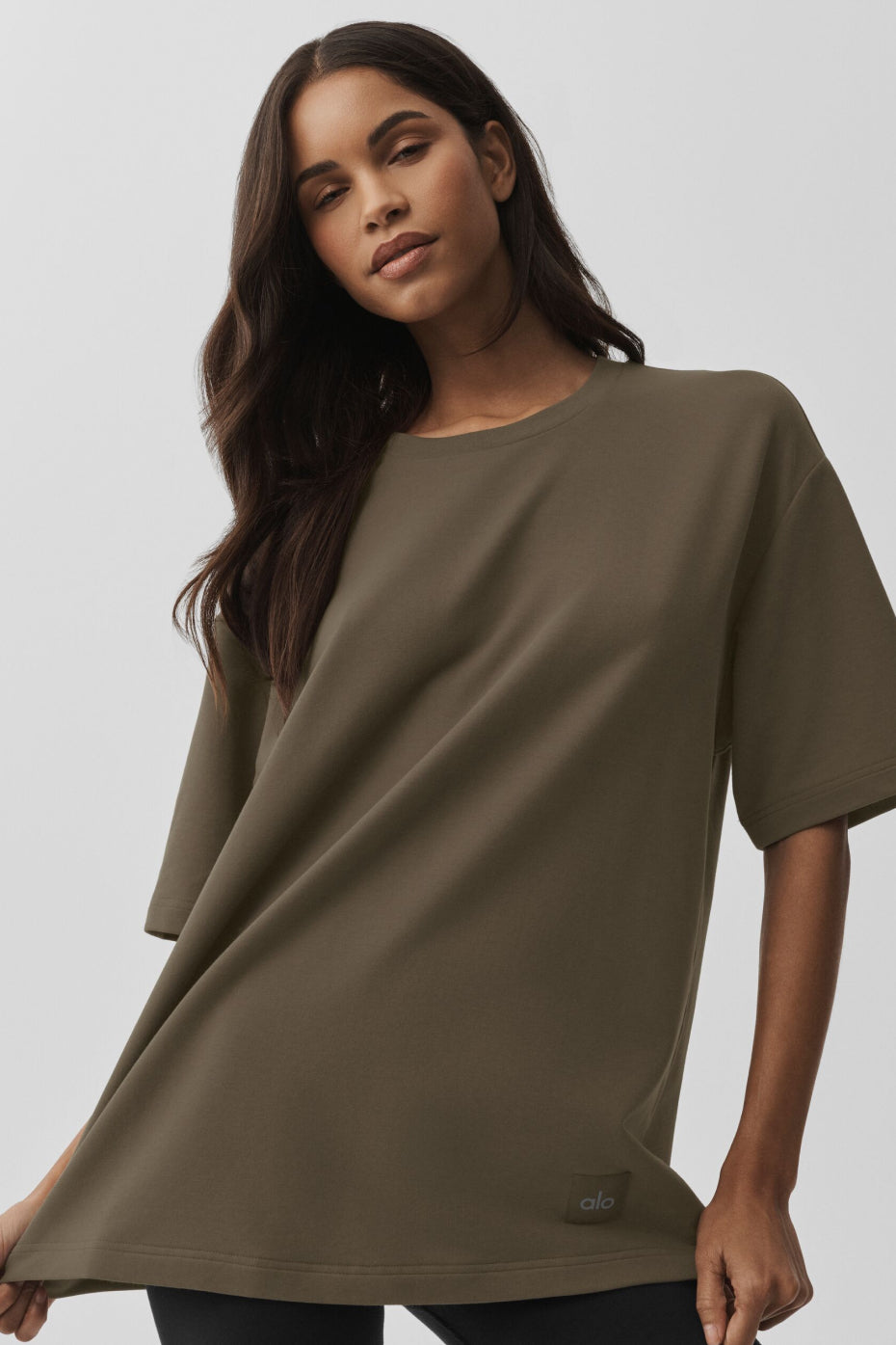 Alo Yoga Double Take Short Sleeve - Olive Tree