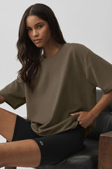 Alo Yoga Double Take Short Sleeve - Olive Tree