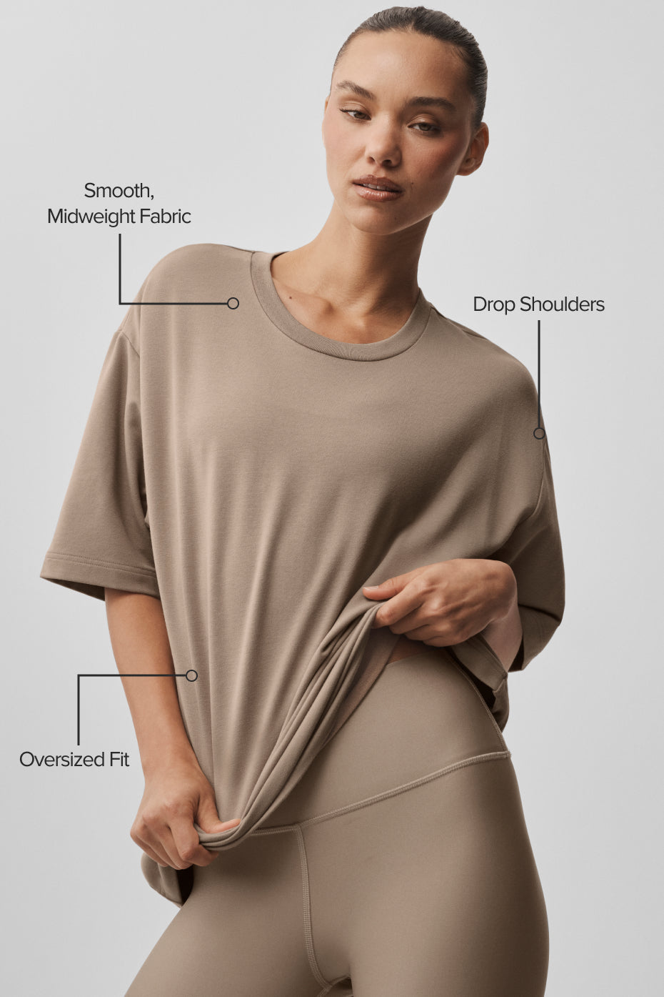 Alo Yoga Double Take Short Sleeve - Gravel
