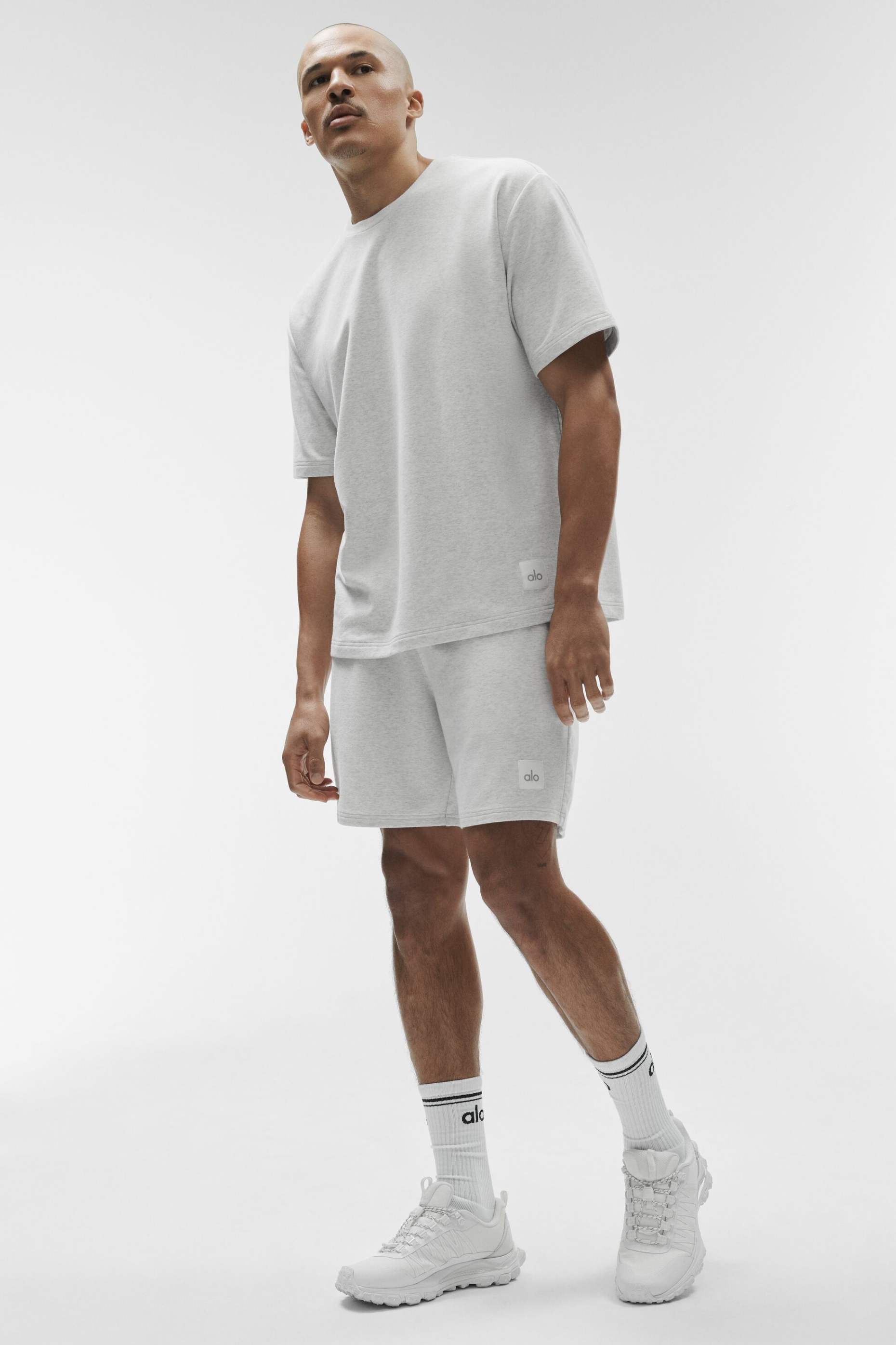 Alo Yoga Double Take Short Sleeve - White Heather