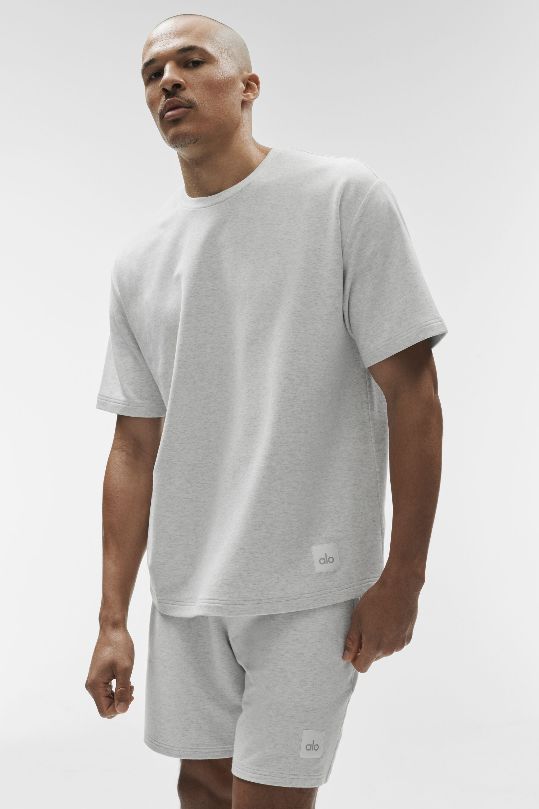 Alo Yoga Double Take Short Sleeve - White Heather