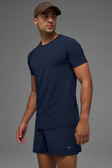 Alo Yoga ALO Vapor Crewneck Short Sleeve - Navy