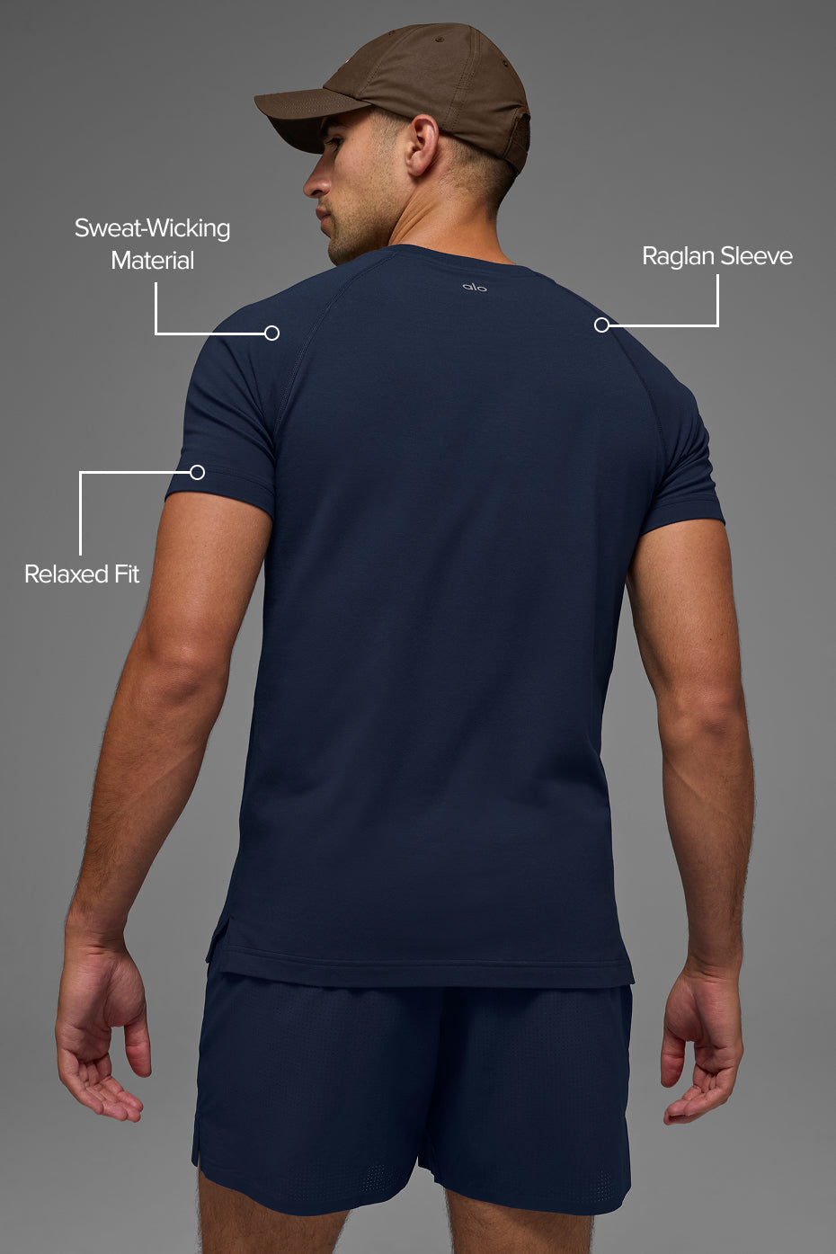 Alo Yoga ALO Vapor Crewneck Short Sleeve - Navy