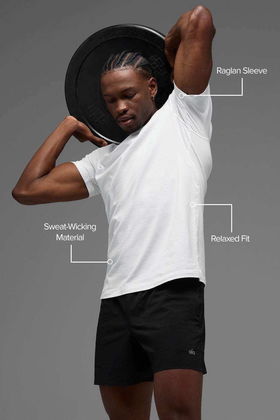 Alo Yoga ALO Vapor Crewneck Short Sleeve - White