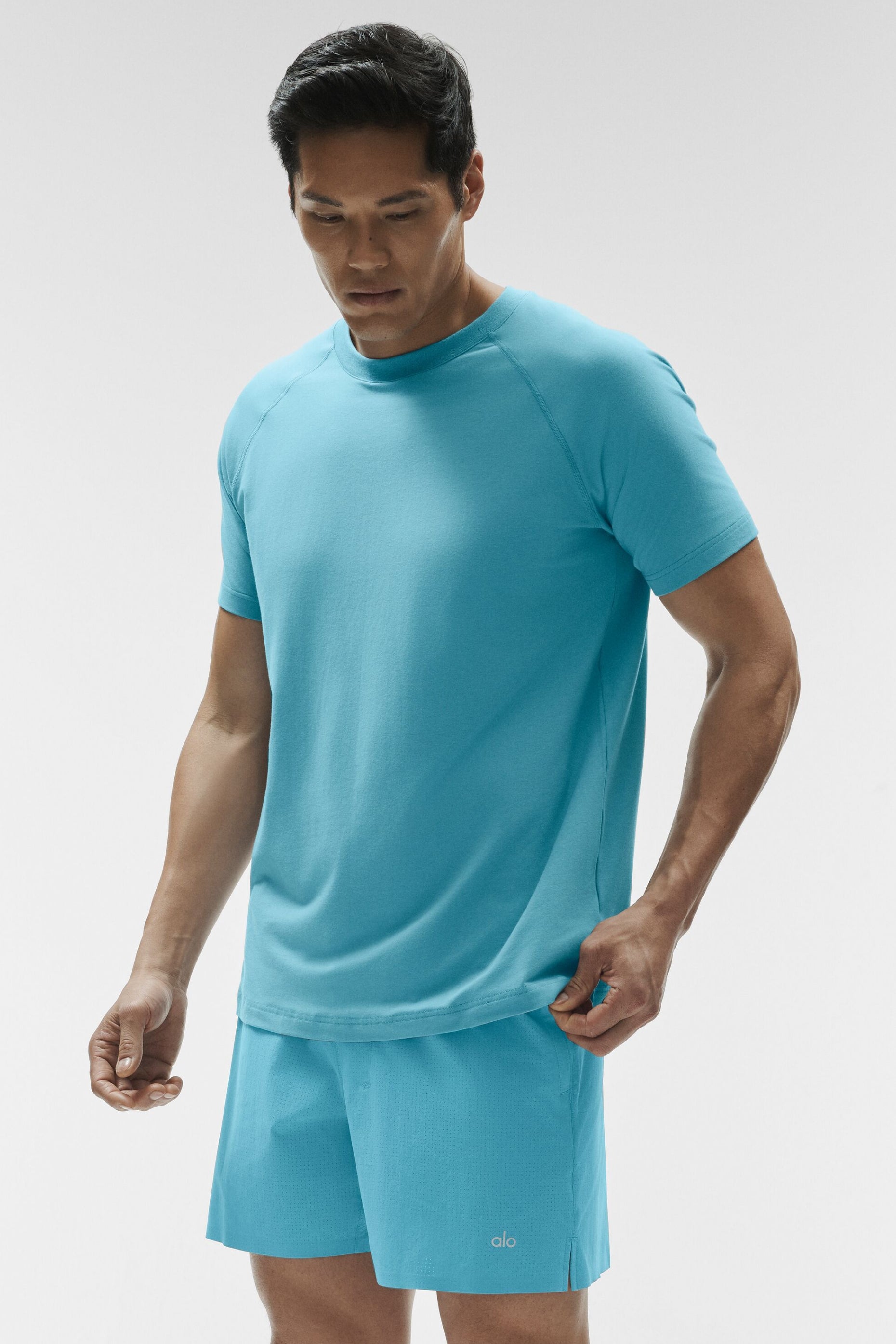 Alo Yoga ALO Vapor Crewneck Short Sleeve - Blue Breeze