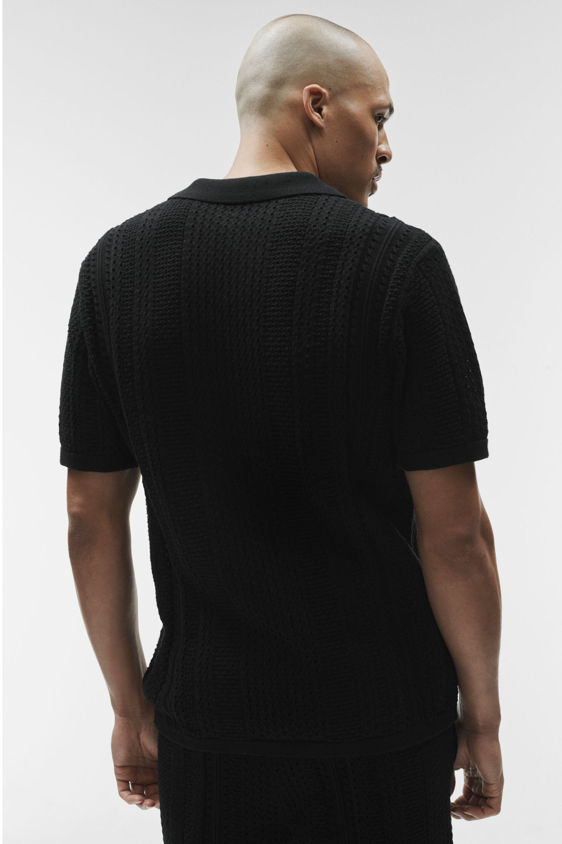 Alo Yoga Coastline Knit Short Sleeve Polo - Black