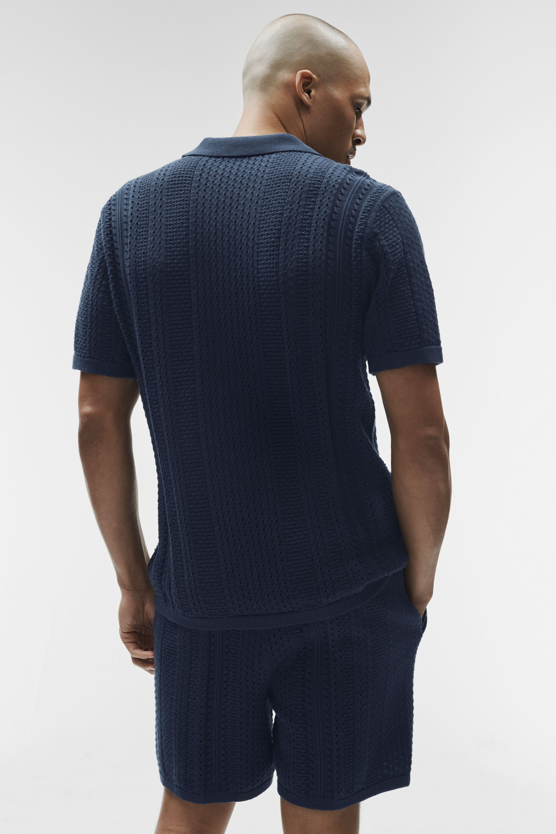 Alo Yoga Coastline Knit Short Sleeve Polo - Navy