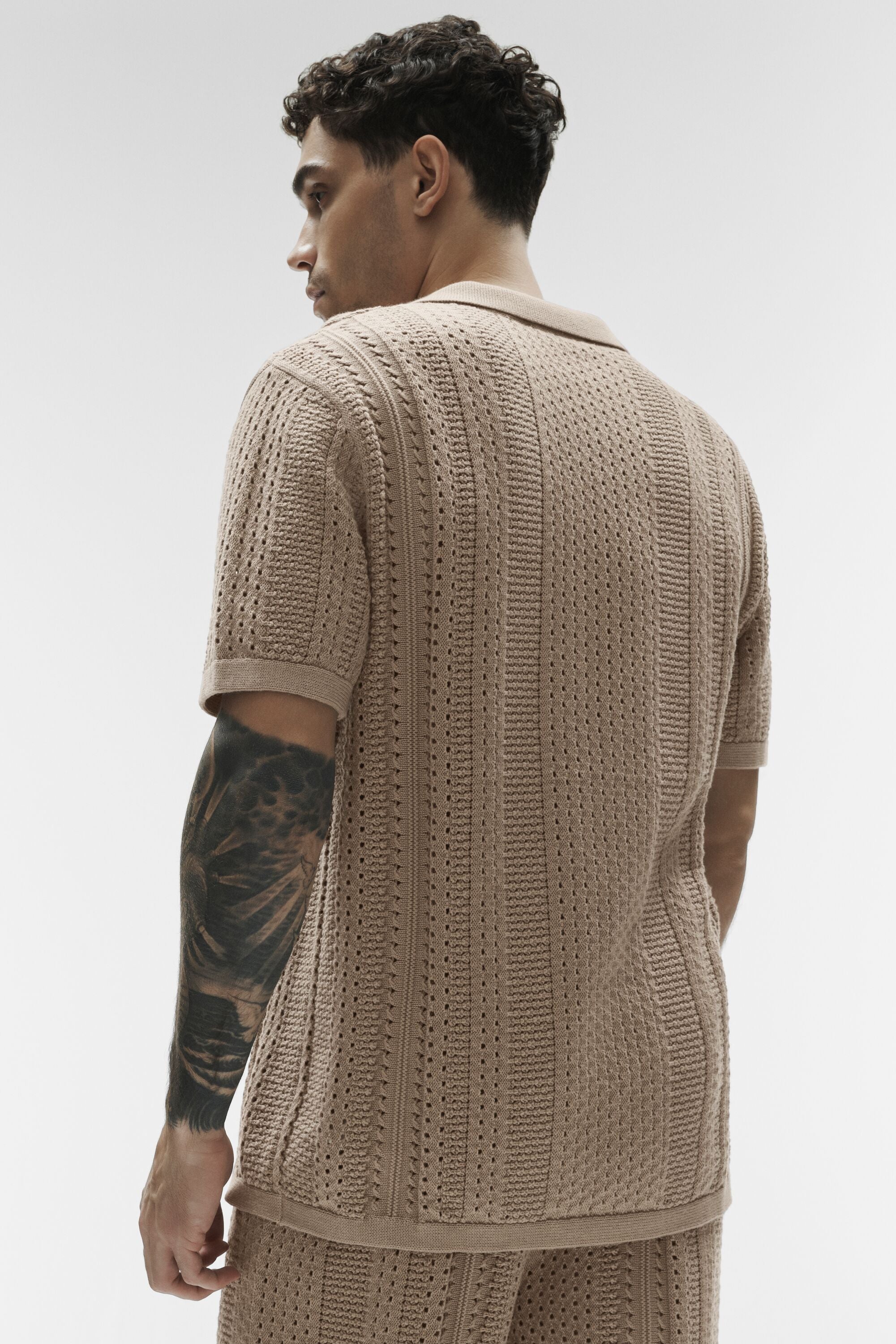 Alo Yoga Coastline Knit Short Sleeve Polo - Gravel
