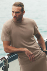 Alo Yoga Cotton Cashmere Ever Soft Short Sleeve Crew - Gravel