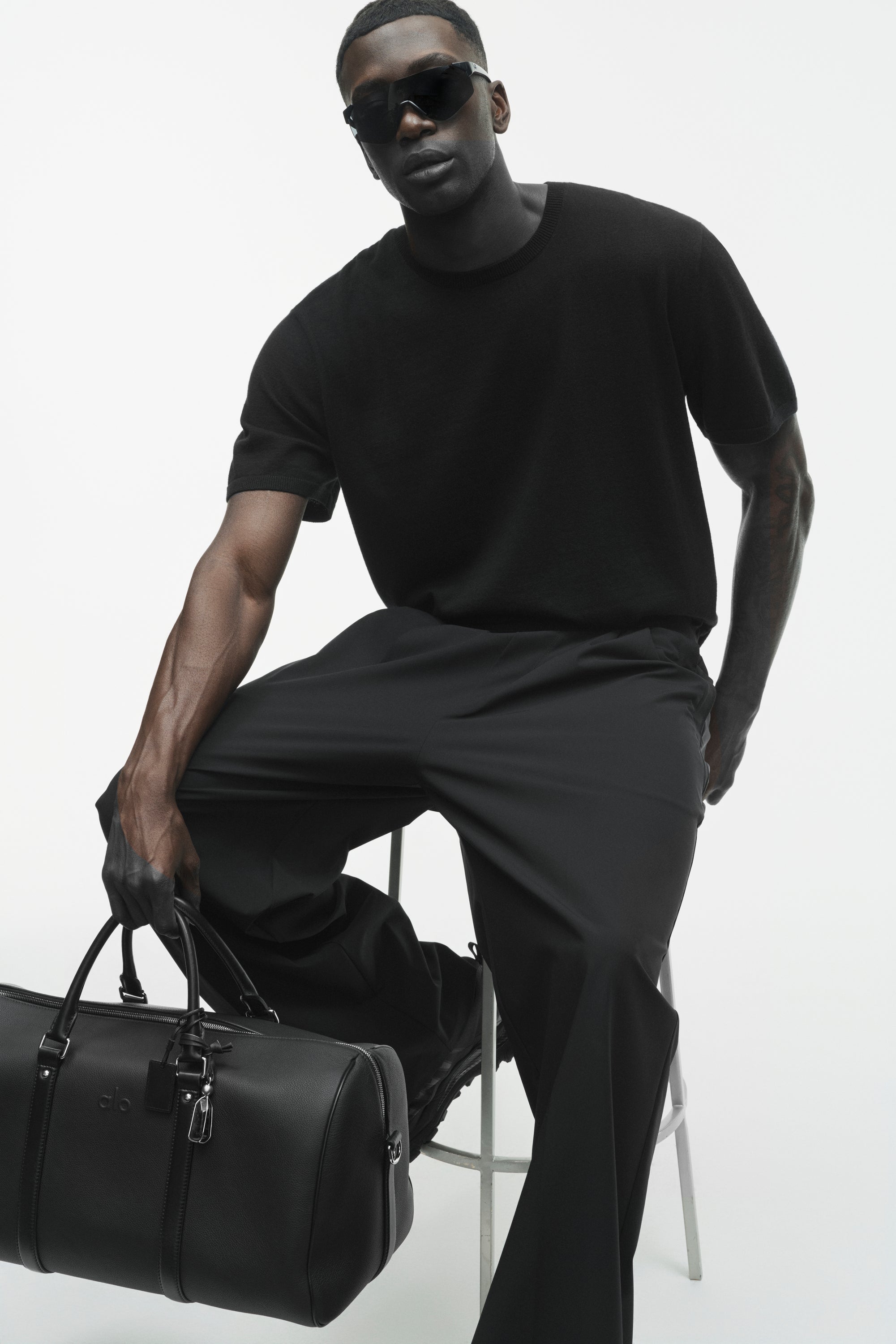 Alo Yoga Cotton Cashmere Ever Soft Short Sleeve Crew - Black