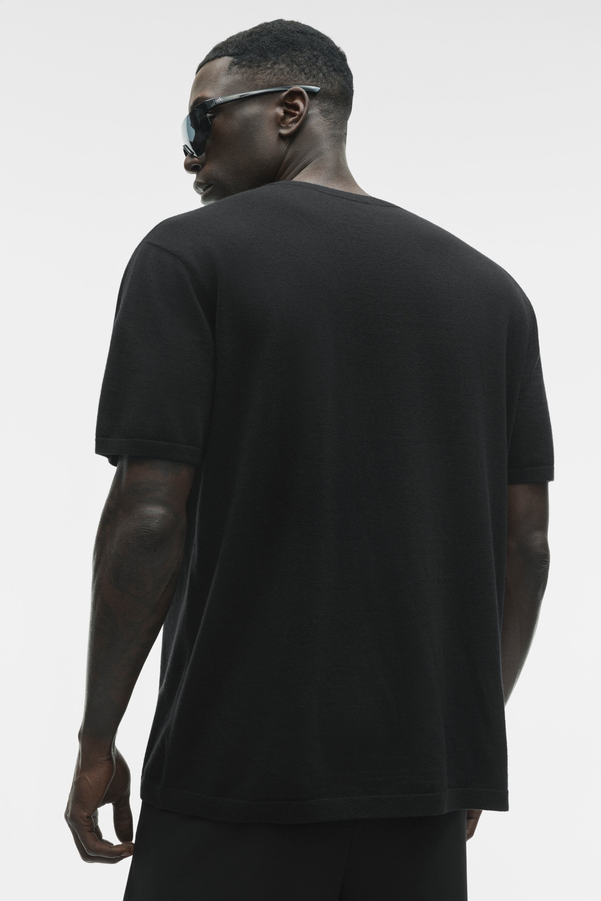 Alo Yoga Cotton Cashmere Ever Soft Short Sleeve Crew - Black