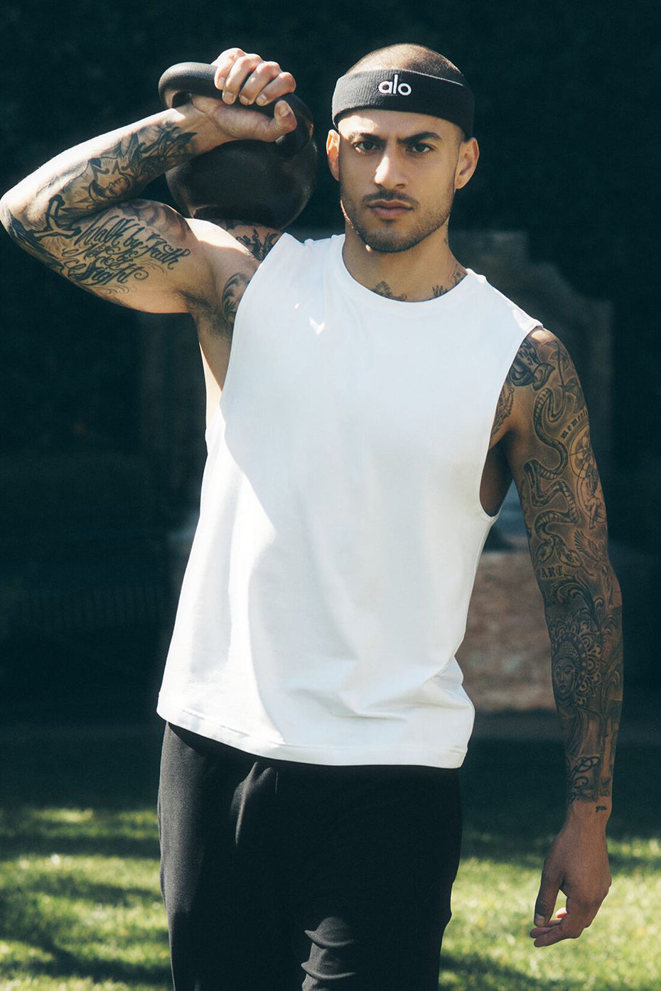 Alo Yoga Conquer Muscle Tank - White