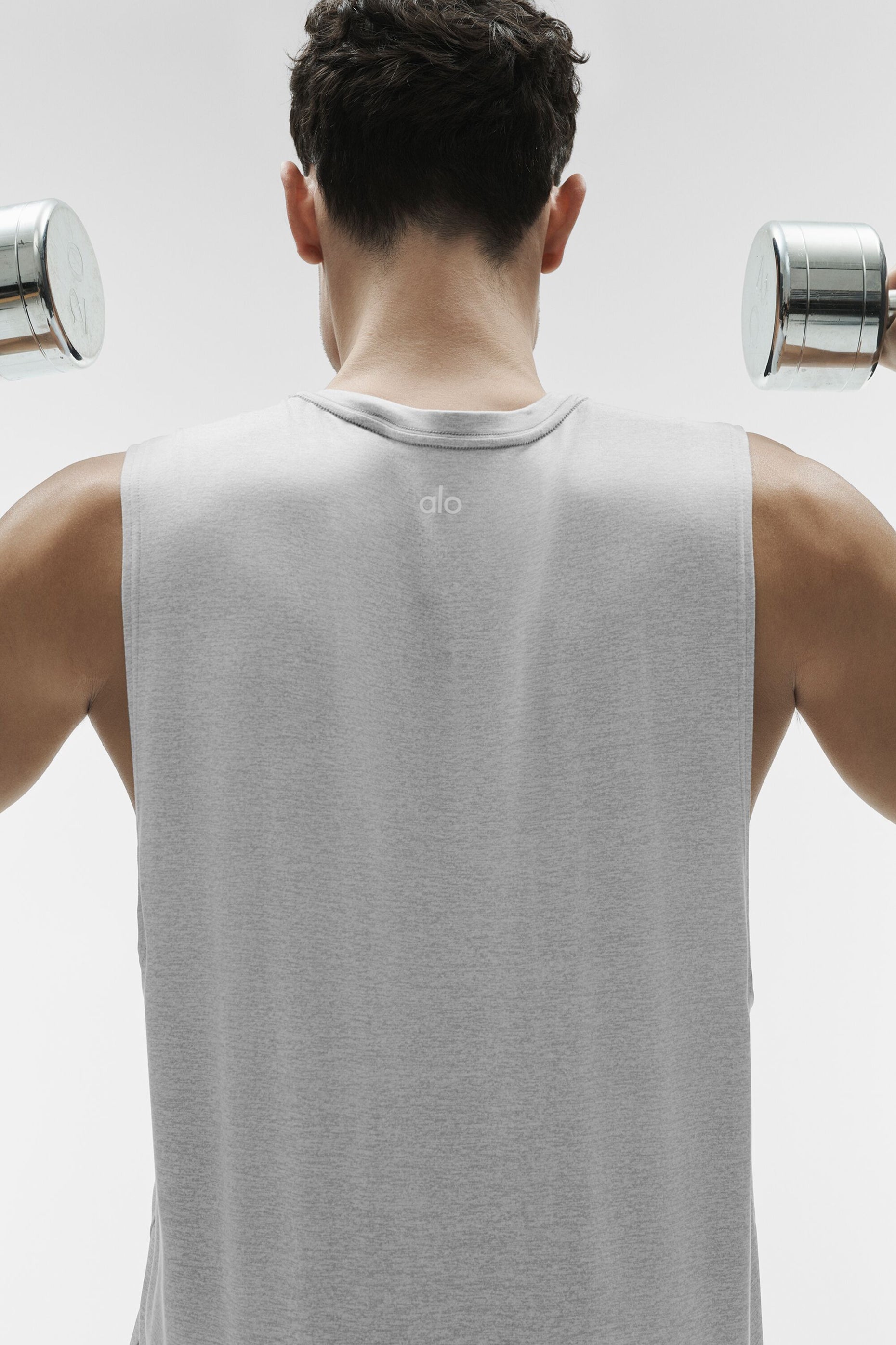 Alo Yoga Conquer Muscle Tank - Athletic Heather Grey