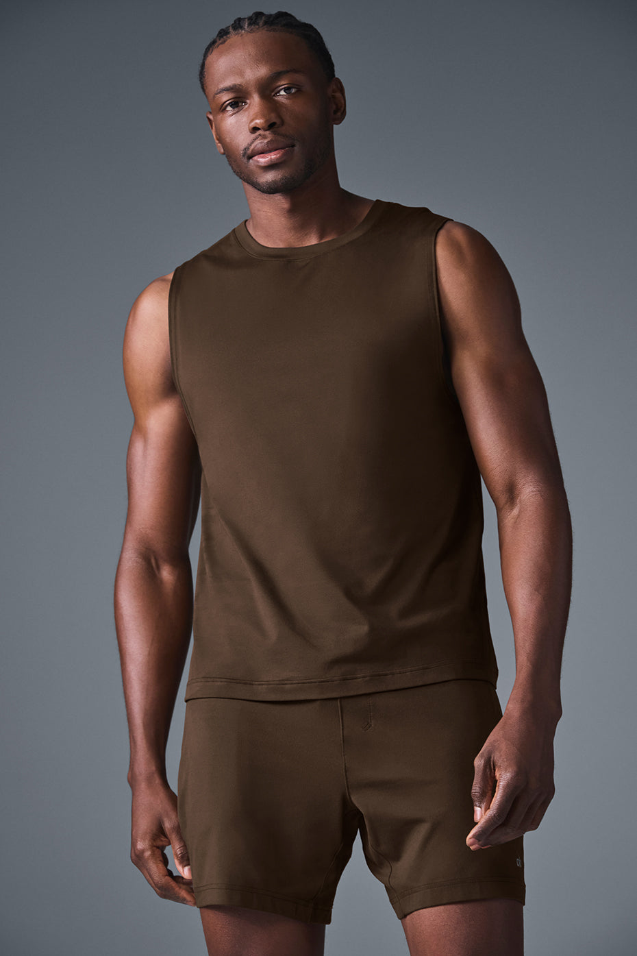 Alo Yoga Conquer Muscle Tank - Espresso