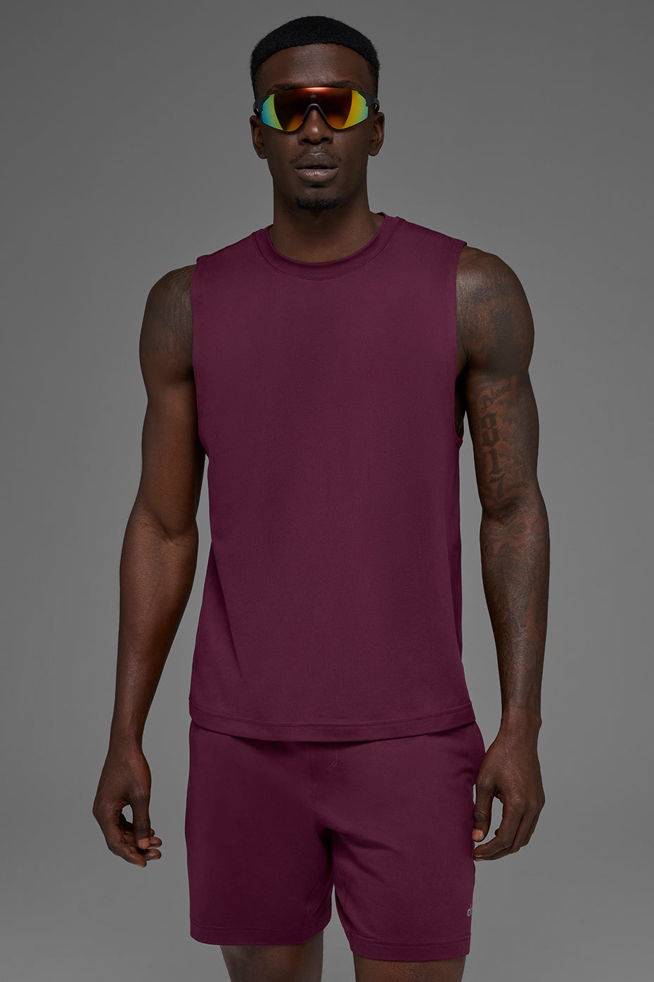 Alo Yoga Conquer Muscle Tank - Burgundy