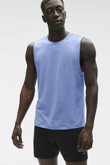 Alo Yoga Conquer Muscle Tank - Provence Blue Heather