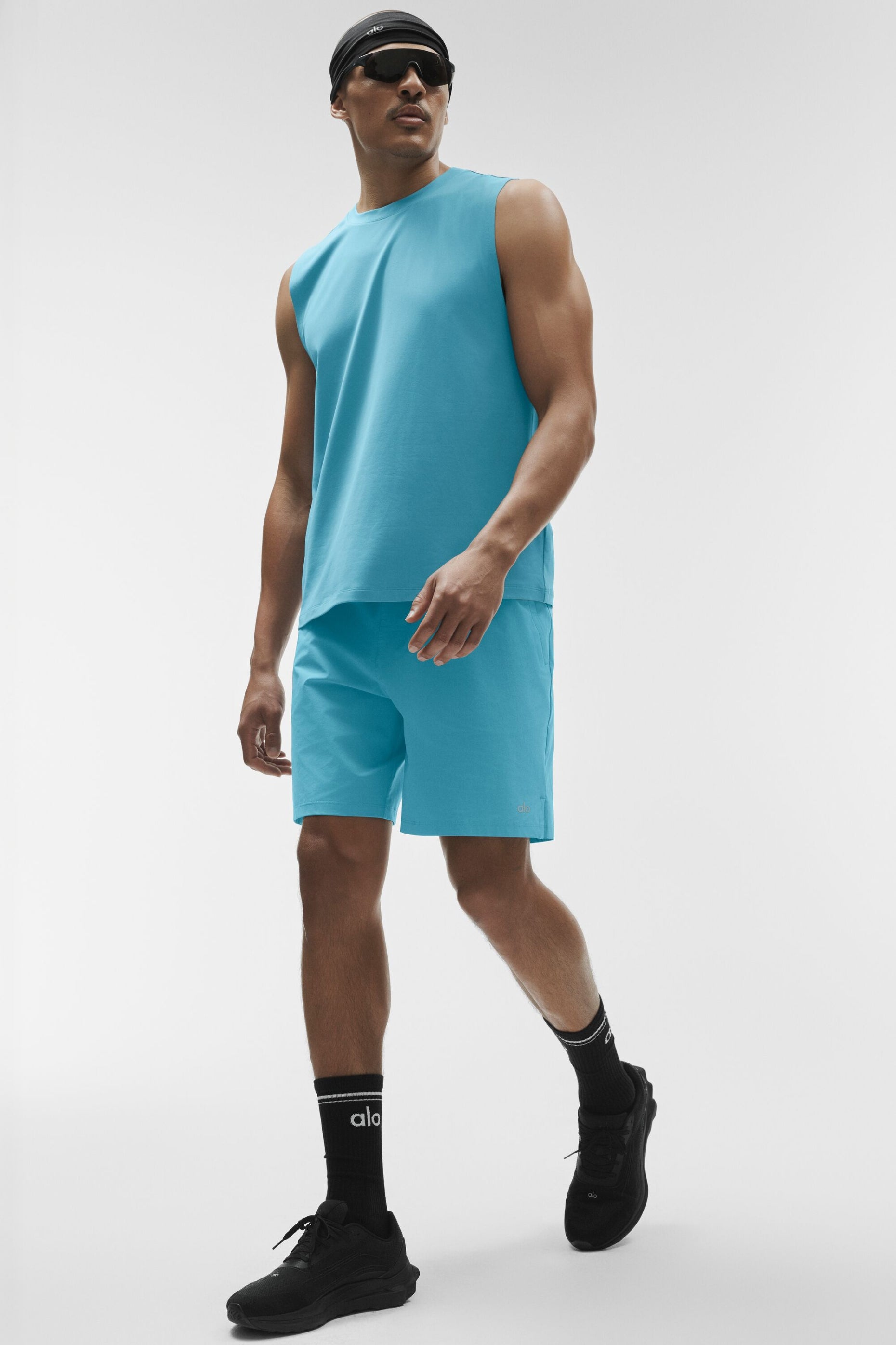 Alo Yoga Conquer Muscle Tank - Blue Breeze