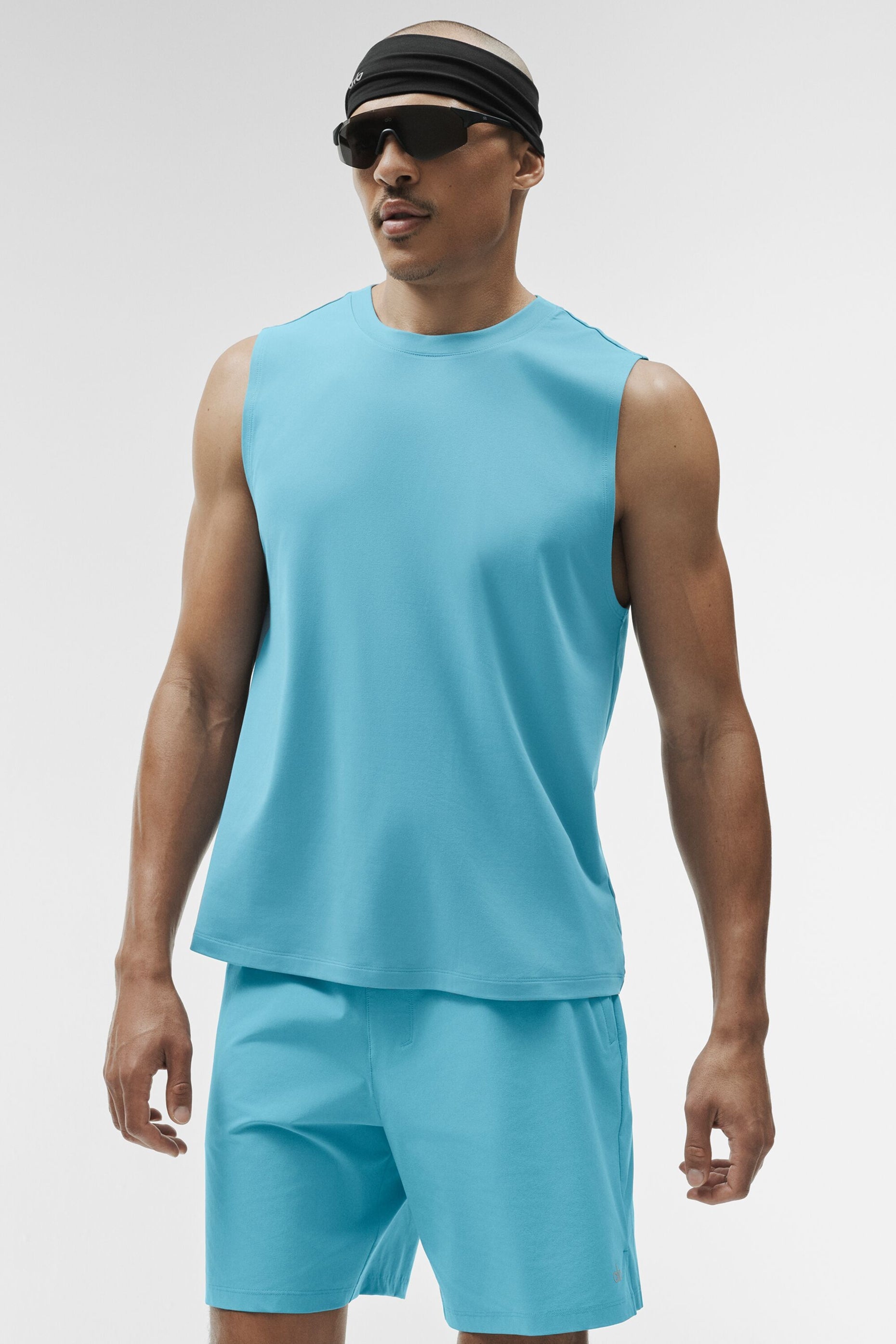 Alo Yoga Conquer Muscle Tank - Blue Breeze