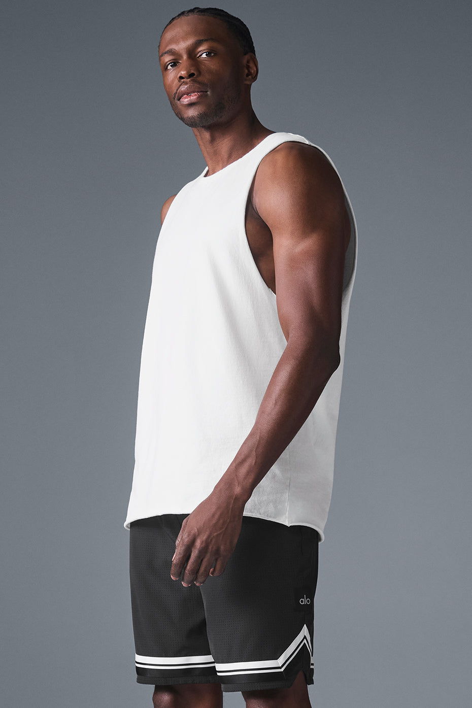 Alo Yoga Society Raw Edge Tank - White