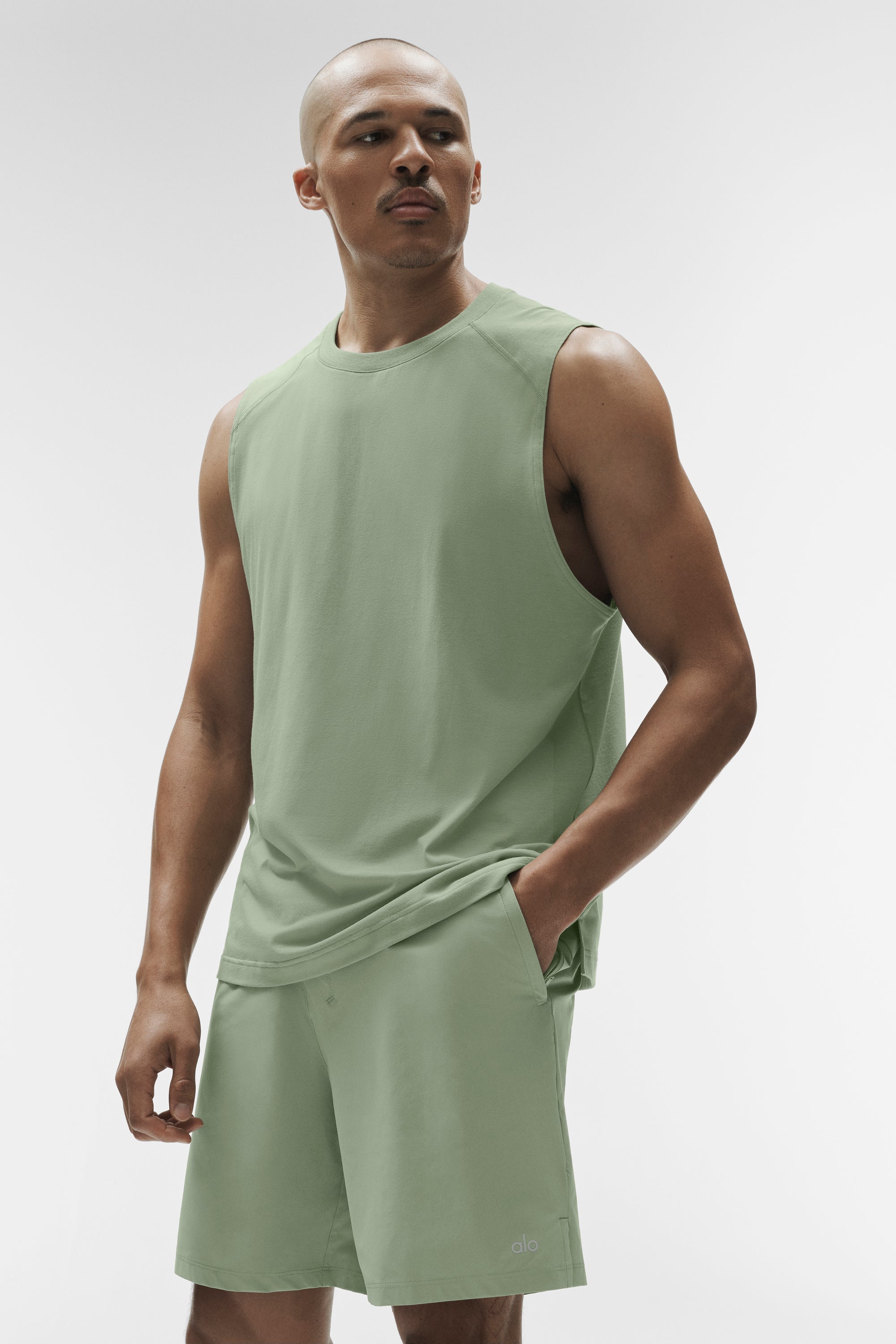 Alo Yoga ALO Vapor Muscle Tank - Dune Grass
