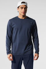 Alo Yoga Conquer Reform Crewneck Long Sleeve - Navy