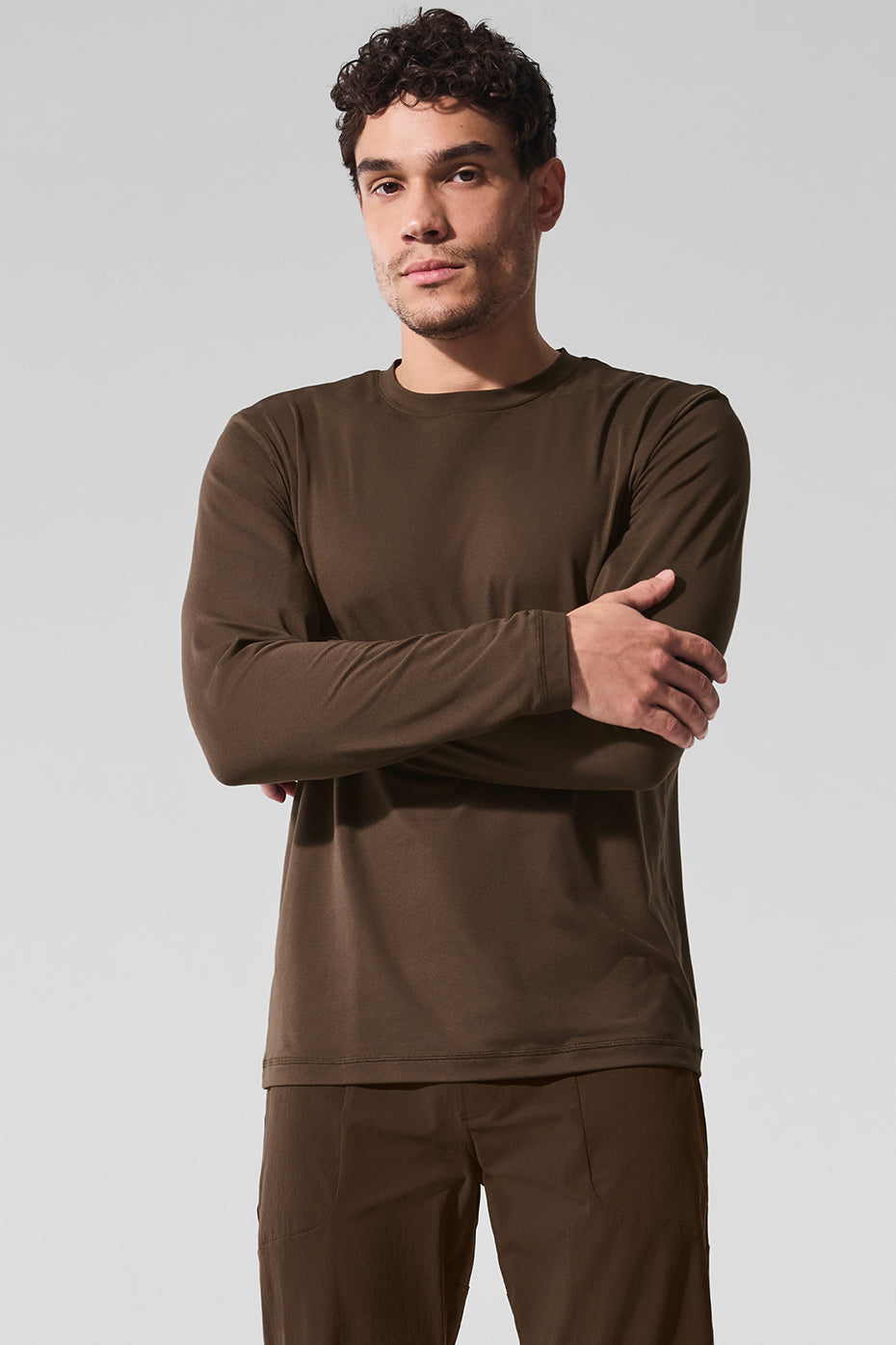 Alo Yoga Conquer Reform Crewneck Long Sleeve - Espresso