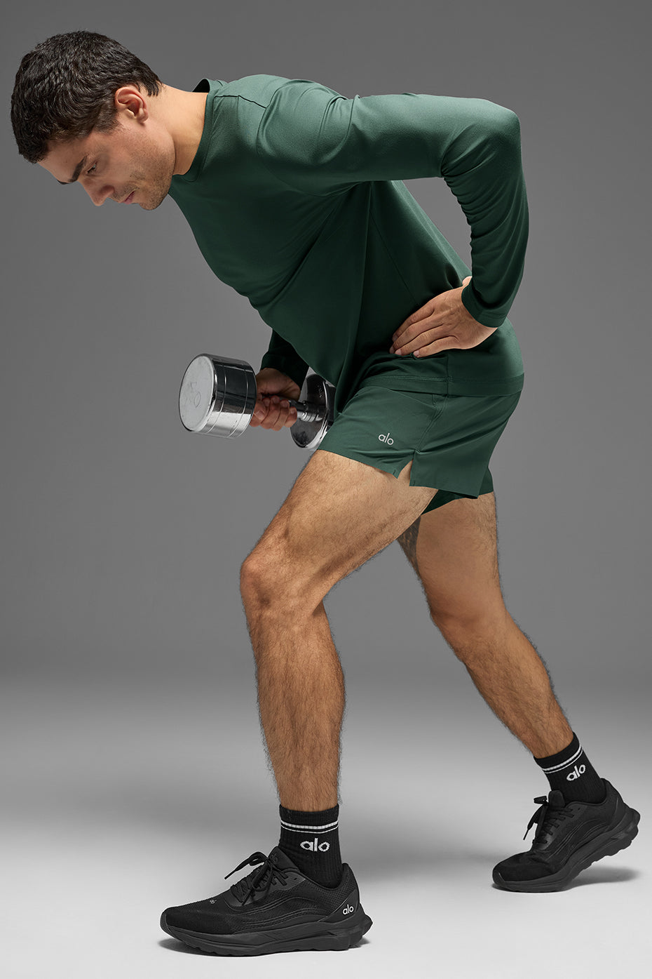 Alo Yoga Conquer Reform Crewneck Long Sleeve - Clover Green