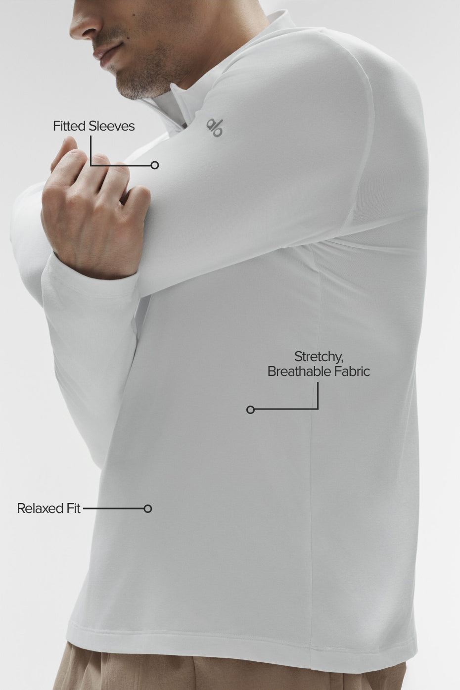 Alo Yoga Conquer 1/4 Zip Reform Long Sleeve - White