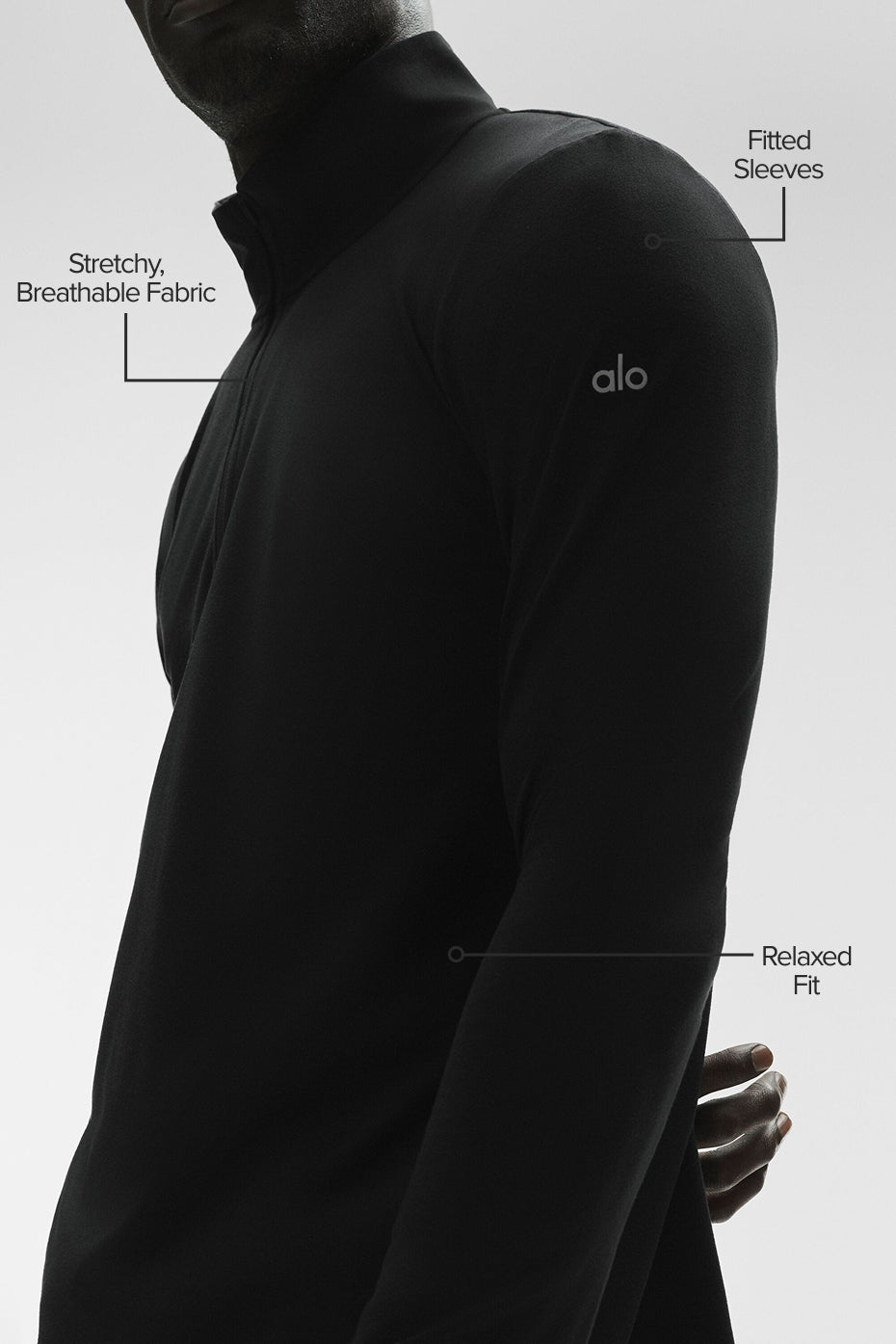 Alo Yoga Conquer 1/4 Zip Reform Long Sleeve - Black