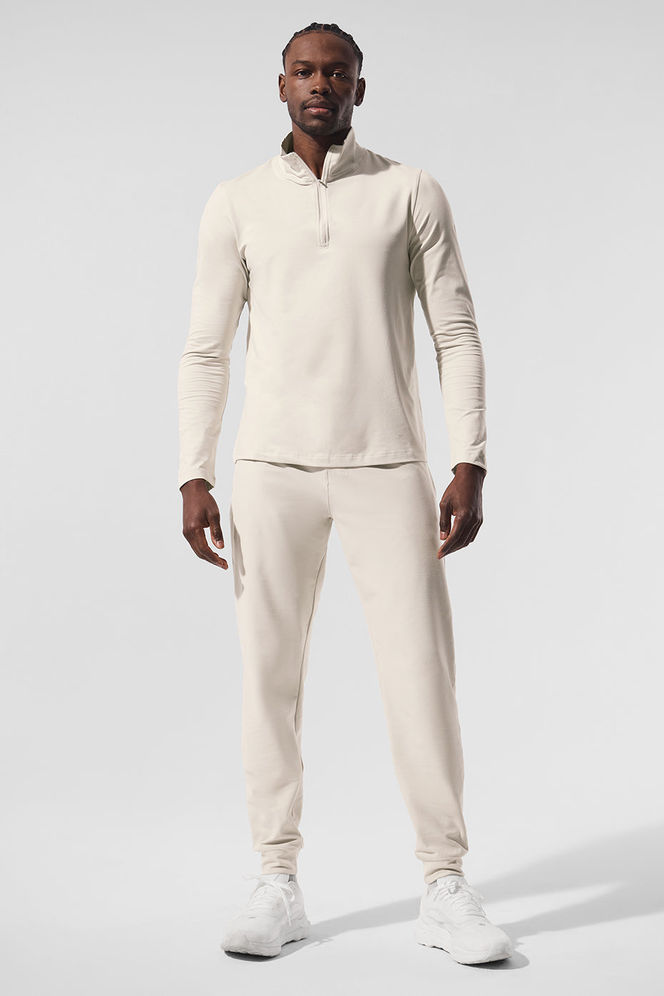 Alo Yoga Conquer 1/4 Zip Reform Long Sleeve - Bone