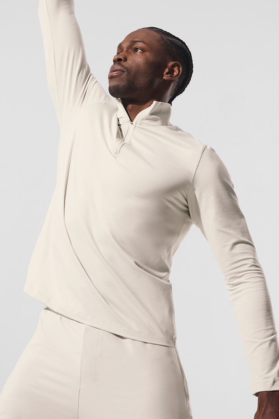 Alo Yoga Conquer 1/4 Zip Reform Long Sleeve - Bone
