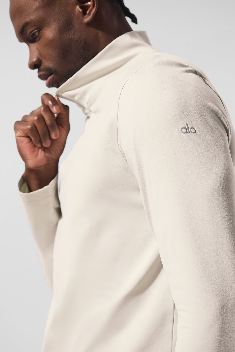 Alo Yoga Conquer 1/4 Zip Reform Long Sleeve - Bone