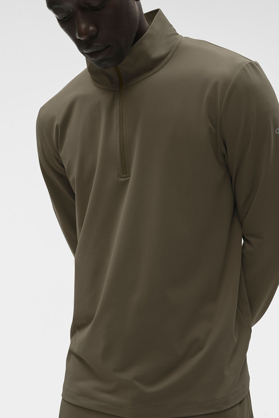 Alo Yoga Conquer 1/4 Zip Reform Long Sleeve - Olive Tree