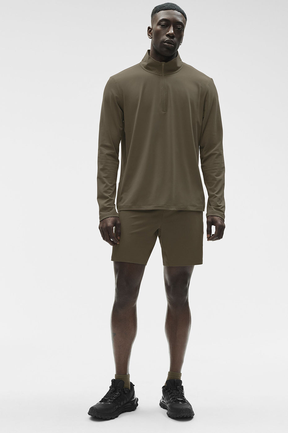 Alo Yoga Conquer 1/4 Zip Reform Long Sleeve - Olive Tree