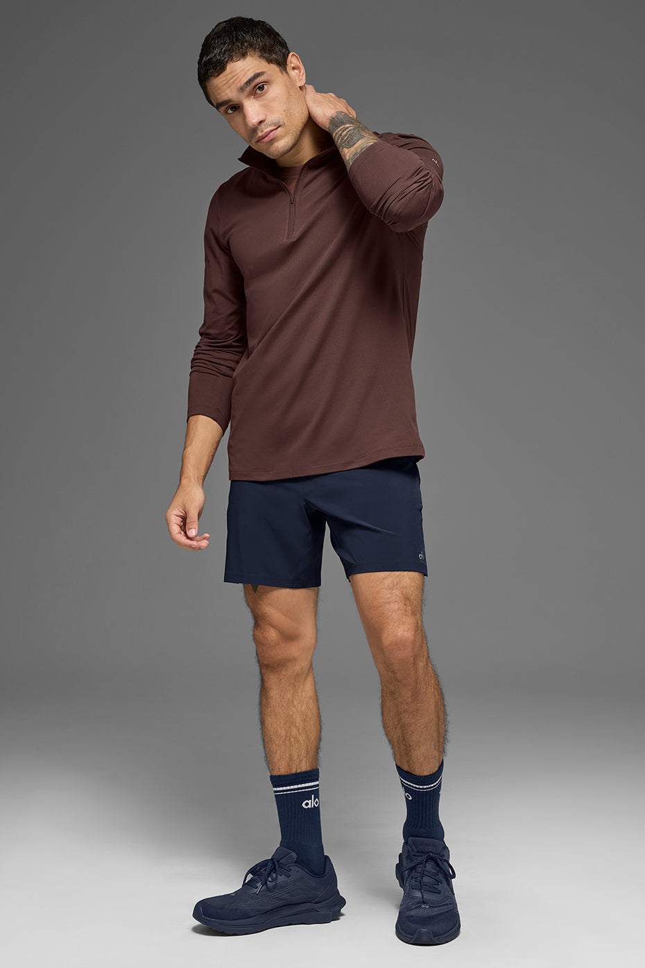 Alo Yoga Conquer 1/4 Zip Reform Long Sleeve - Brownstone